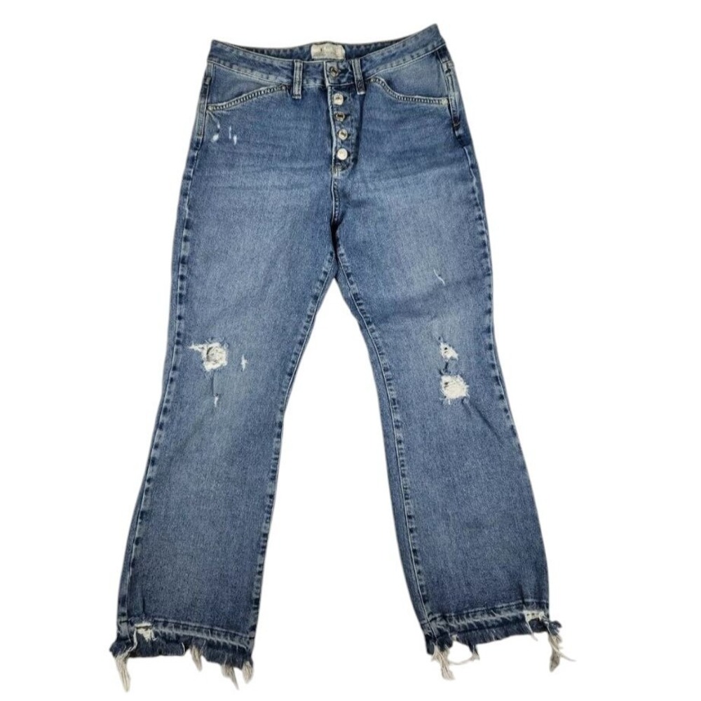 We The Free Jeans Womens‎ Size 29 Dylan High Rise Bootcut Cropped Blue Denim